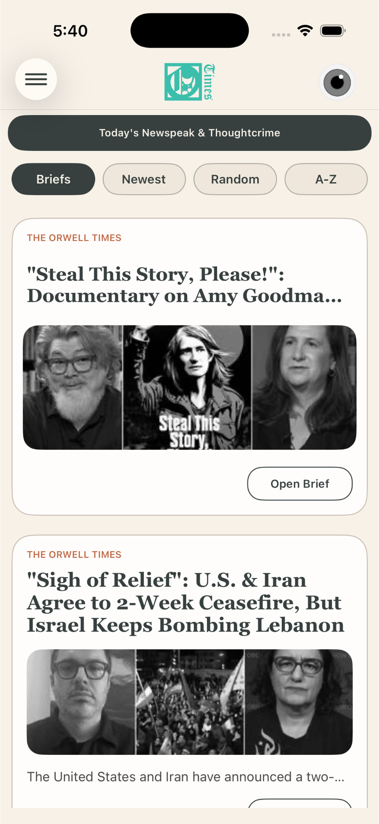 The Orwell Times App preview