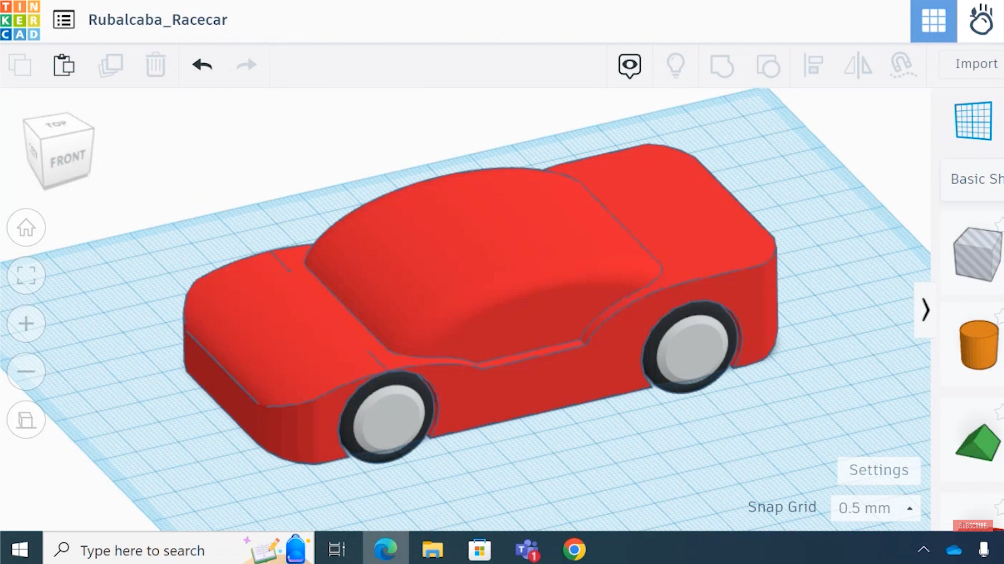 3D printed car still