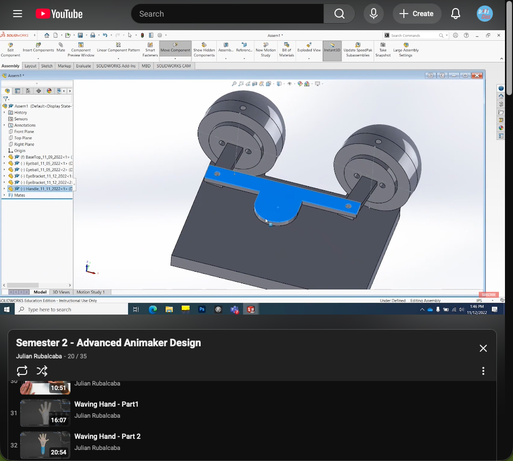 Animatronic eyes 3D print still