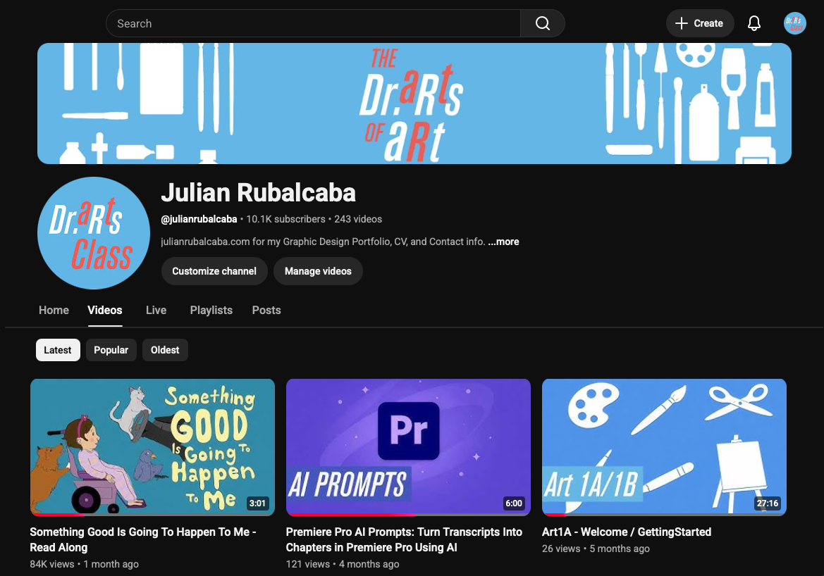 Julian Rubalcaba YouTube channel preview